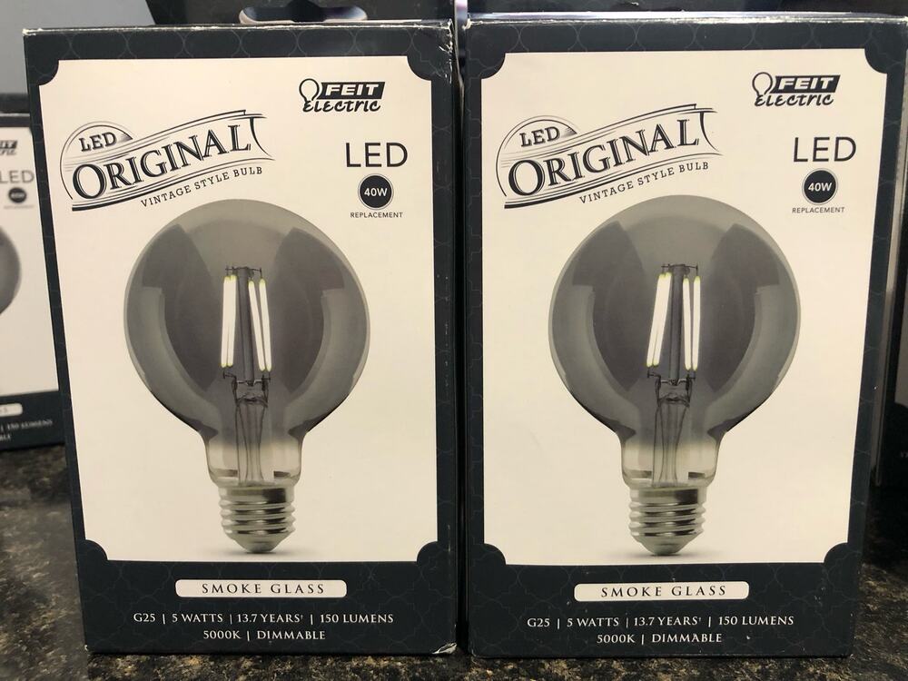 2 Feit Electric the Original Vintage Style Bulb LED Original smoke glass